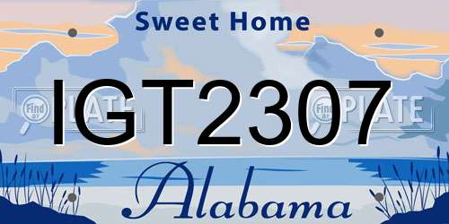 IGT2307 Alabama License Plate