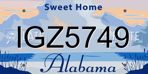 IGZ5749 Alabama License Plate