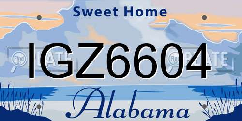 IGZ6604 Alabama License Plate