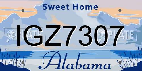 IGZ7307 Alabama License Plate