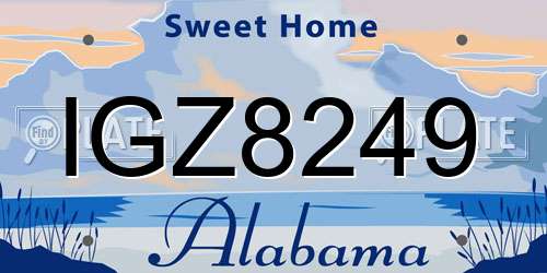 IGZ8249 Alabama License Plate