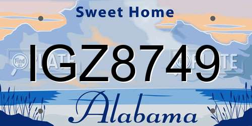IGZ8749 Alabama License Plate