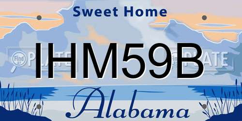 IHM59B Alabama License Plate