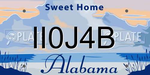 II0J4B Alabama License Plate