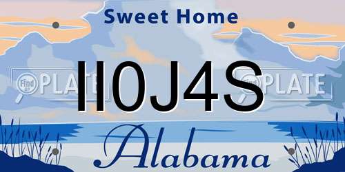 II0J4S Alabama License Plate