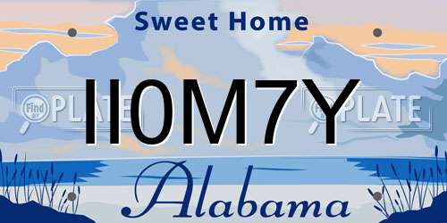 II0M7Y Alabama License Plate