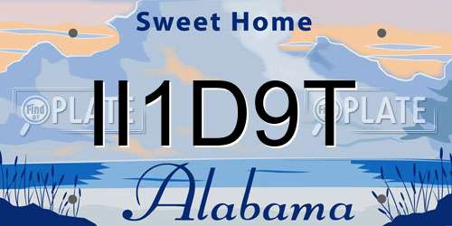 II1D9T Alabama License Plate