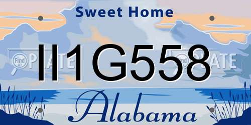 II1G558 Alabama License Plate