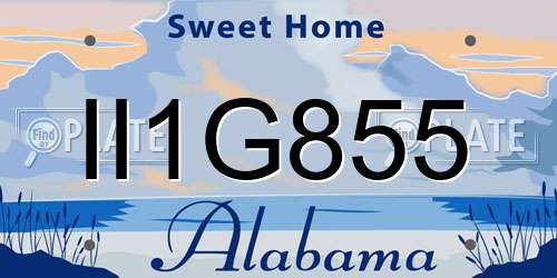 II1G855 Alabama License Plate