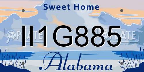 II1G885 Alabama License Plate