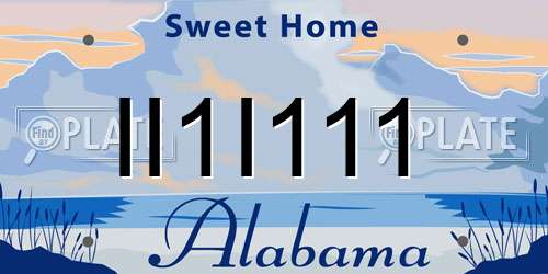 II1I111 Alabama License Plate