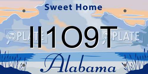 II1O9T Alabama License Plate