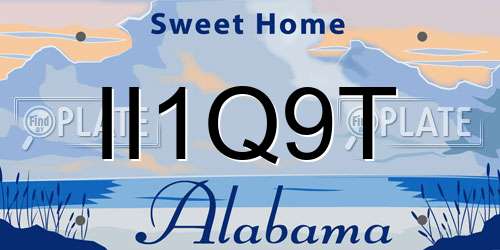 II1Q9T Alabama License Plate