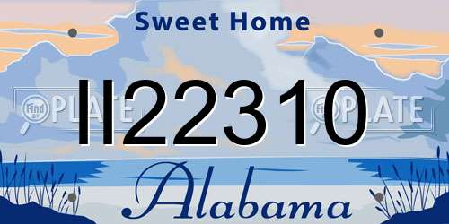 II22310 Alabama License Plate