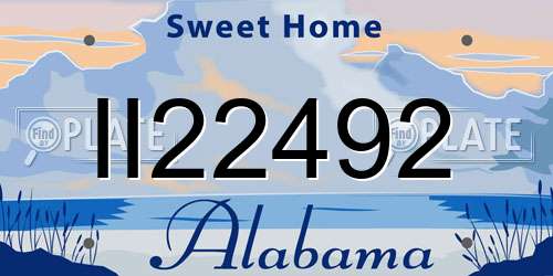 II22492 Alabama License Plate