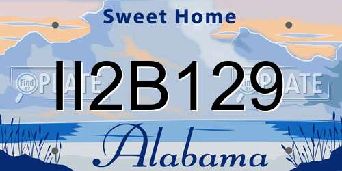 II2B129 Alabama License Plate