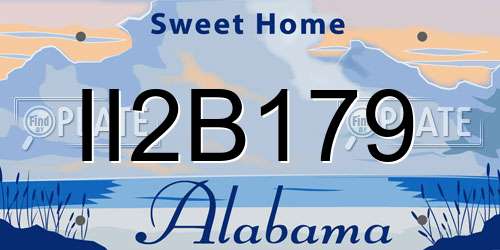 II2B179 Alabama License Plate