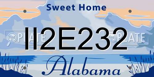 II2E232 Alabama License Plate