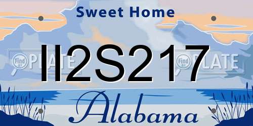 II2S217 Alabama License Plate