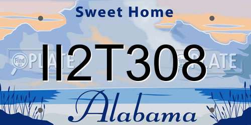 II2T308 Alabama License Plate