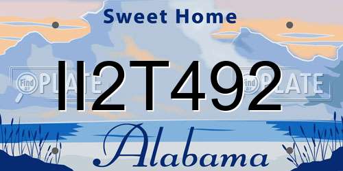 II2T492 Alabama License Plate