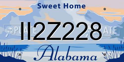 II2Z228 Alabama License Plate