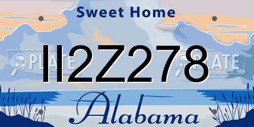 II2Z278 Alabama License Plate
