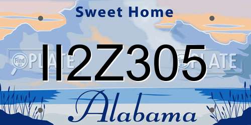 II2Z305 Alabama License Plate