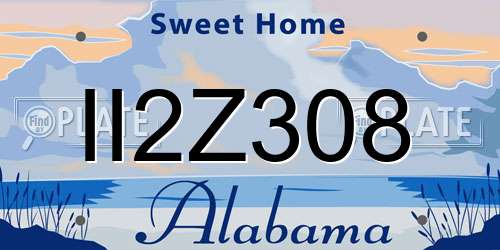 II2Z308 Alabama License Plate