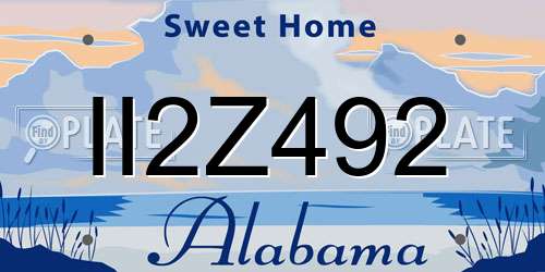 II2Z492 Alabama License Plate