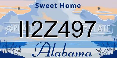 II2Z497 Alabama License Plate