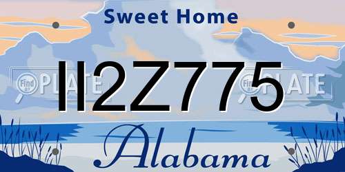 II2Z775 Alabama License Plate