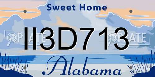 II3D713 Alabama License Plate