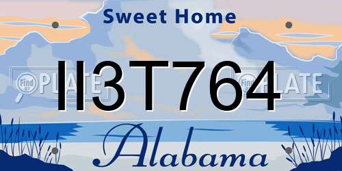 II3T764 Alabama License Plate