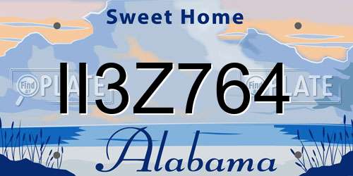 II3Z764 Alabama License Plate