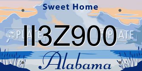 II3Z900 Alabama License Plate