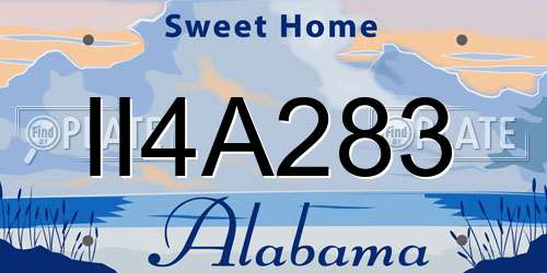 II4A283 Alabama License Plate