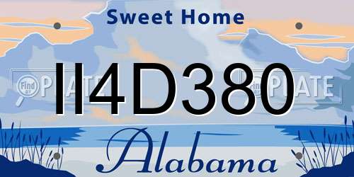 II4D380 Alabama License Plate