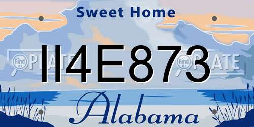 II4E873 Alabama License Plate