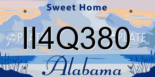 II4Q380 Alabama License Plate