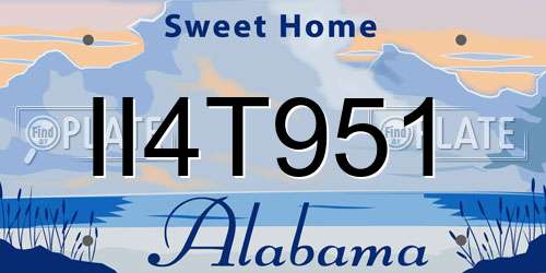 II4T951 Alabama License Plate