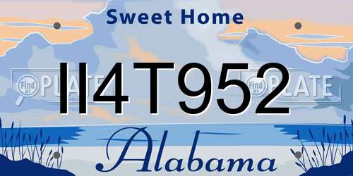 II4T952 Alabama License Plate