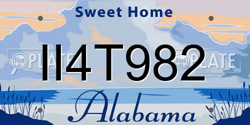II4T982 Alabama License Plate