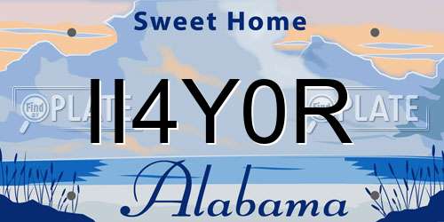 II4Y0R Alabama License Plate