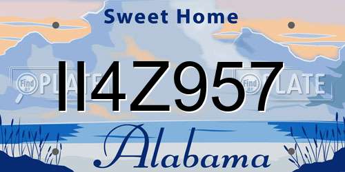 II4Z957 Alabama License Plate