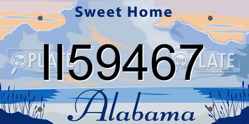 II59467 Alabama License Plate