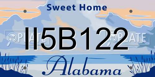 II5B122 Alabama License Plate