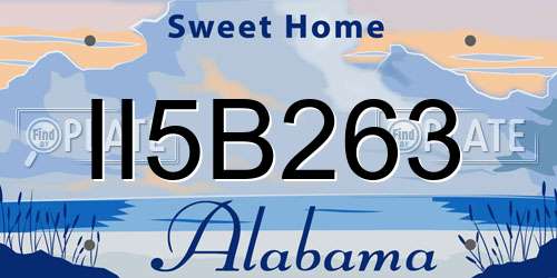II5B263 Alabama License Plate