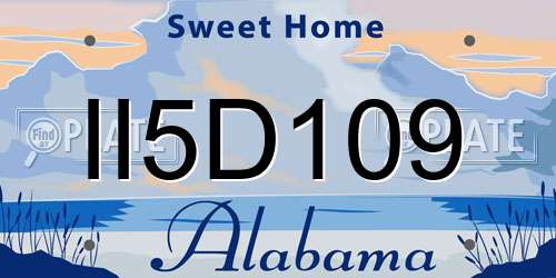 II5D109 Alabama License Plate