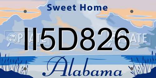 II5D826 Alabama License Plate